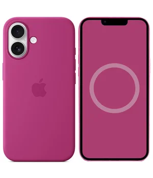 Чохол Silicone case (AAA) full with Magsafe and Animation для Apple iPhone 16 (6.1") Fuchsia