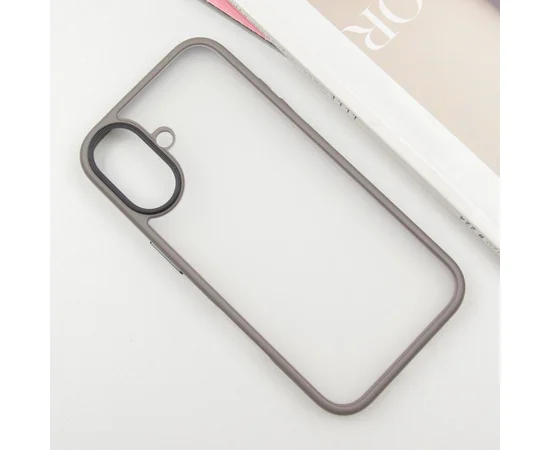 TPU+PC чехол Metal Buttons для Apple iPhone 16 (6.1") Серый
