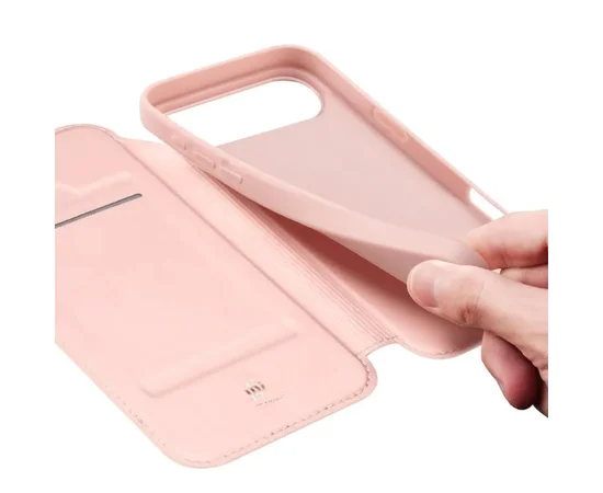 Чехол-книжка Dux Ducis с карманом для визиток для Apple iPhone 17 Air (6.5") Rose Gold