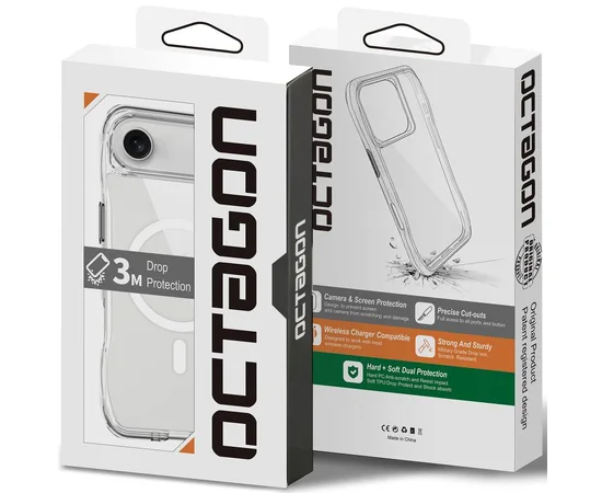 Чохол TPU Space Octagon with MagSafe для Apple iPhone 17 Air (6.5") Clear