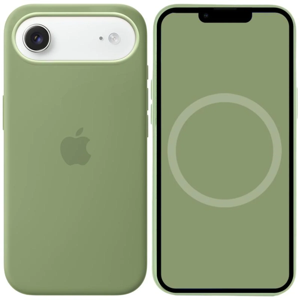 Чехол Silicone case (AAA) with Magsafe and Animation для Apple iPhone 17 Air (6.5") Light Moss