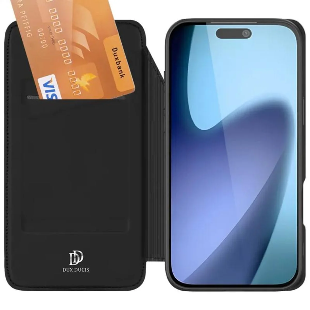 Чехол-книжка Dux Ducis с карманом для визиток для Apple iPhone 17 Air (6.5") Черный