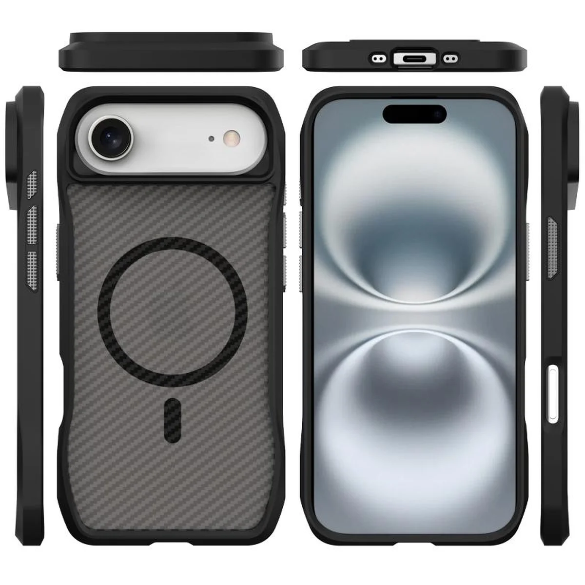 Чехол TPU Space Octagon with MagSafe для Apple iPhone 17 Air (6.5") Carbon Black
