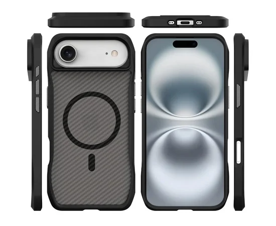 Чехол TPU Space Octagon with MagSafe для Apple iPhone 17 Air (6.5") Carbon Black