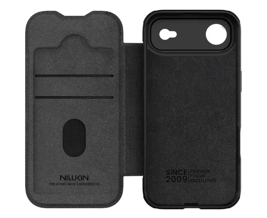 Кожаный чехол-книжка Nillkin Qin Pro Camshield для Apple iPhone 17 Air (6.5") Black