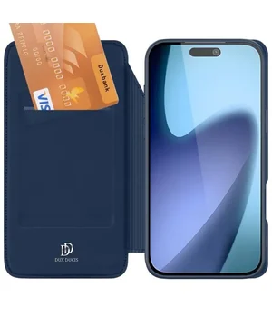 Чехол-книжка Dux Ducis с карманом для визиток для Apple iPhone 17 Air (6.5") Синий