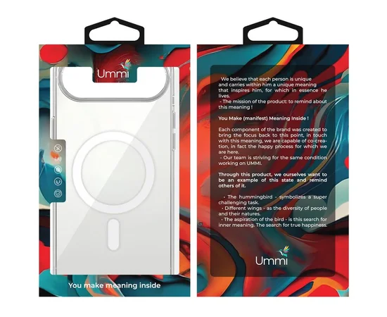 Чехол Ummi transparent with MagSafe для Apple iPhone 17 Air (6.5") Clear