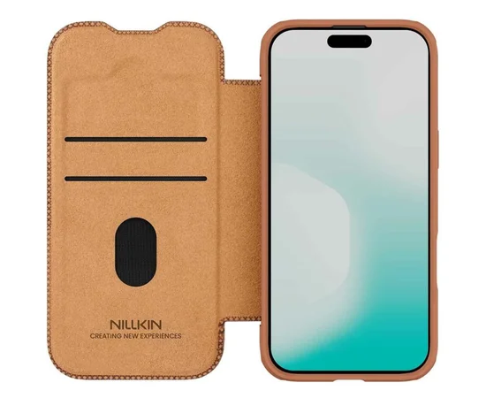 Шкіряний чохол-книжка Nillkin Qin Pro Camshield для Apple iPhone 17 Air (6.5") Brown