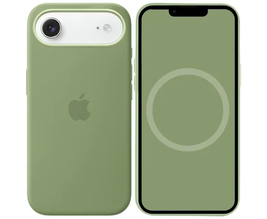 Чехол Silicone case (AAA) with Magsafe and Animation для Apple iPhone 17 Air (6.5") Light Moss