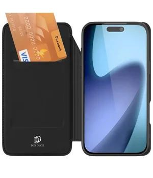 Чехол-книжка Dux Ducis с карманом для визиток для Apple iPhone 17 Air (6.5") Черный Чехол-книжка Dux Ducis с карманом для визиток для Apple iPhone 17 Air (6.5") Черный