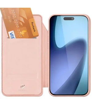 Чехол-книжка Dux Ducis с карманом для визиток для Apple iPhone 17 Air (6.5") Rose Gold