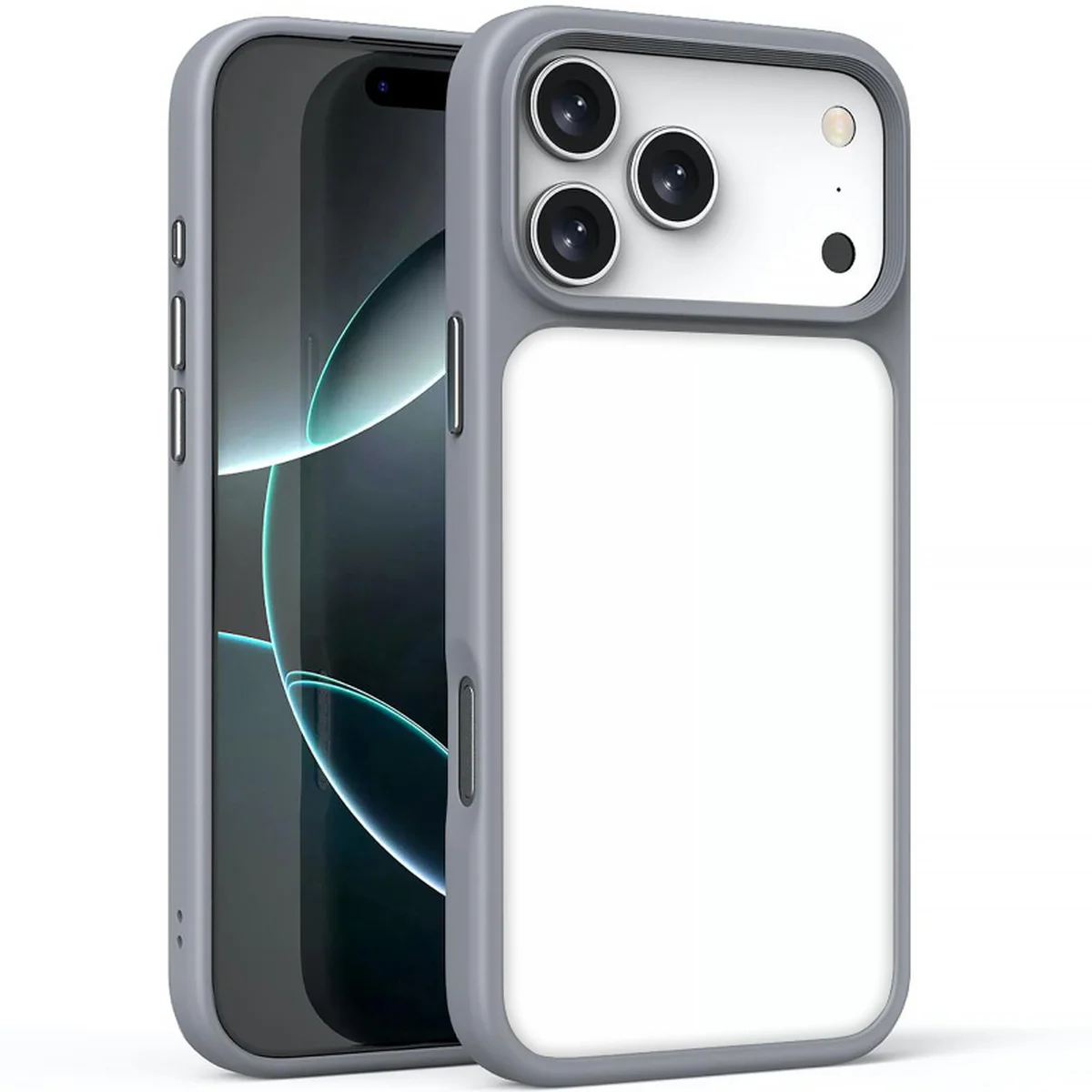 TPU+PC чехол Metal Buttons для Apple iPhone 18 Pro Max / 17 Pro Max (6.9") Серый / Grey