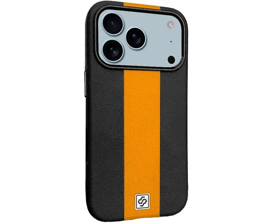 Кожаный чехол Rally with MagSafe для Apple iPhone 17 Pro Max (6.9") Black / Orange