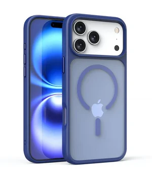 TPU+PC чохол Metal Buttons with MagSafe для Apple iPhone 17 Pro Max (6.9") Синій / Navy Blue