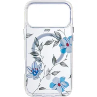 TPU+PC чехол Clear Garden with MagSafe для Apple iPhone 17 Pro Max (6.9") Blue Blossom