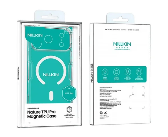 TPU чехол Nillkin Nature Pro Magnetic для Apple iPhone 17 Pro Max (6.9") Бесцветный (прозрачный)