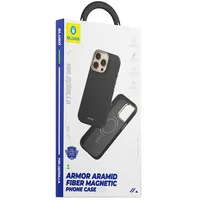 TPU+PC чехол Blueo Aramid Fiber with MagSafe для Apple iPhone 17 Pro Max (6.9") Black