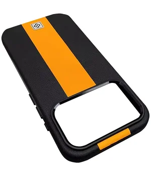 Кожаный чехол Rally with MagSafe для Apple iPhone 17 Pro Max (6.9") Black / Orange Кожаный чехол Rally with MagSafe для Apple iPhone 17 Pro Max (6.9") Black / Orange