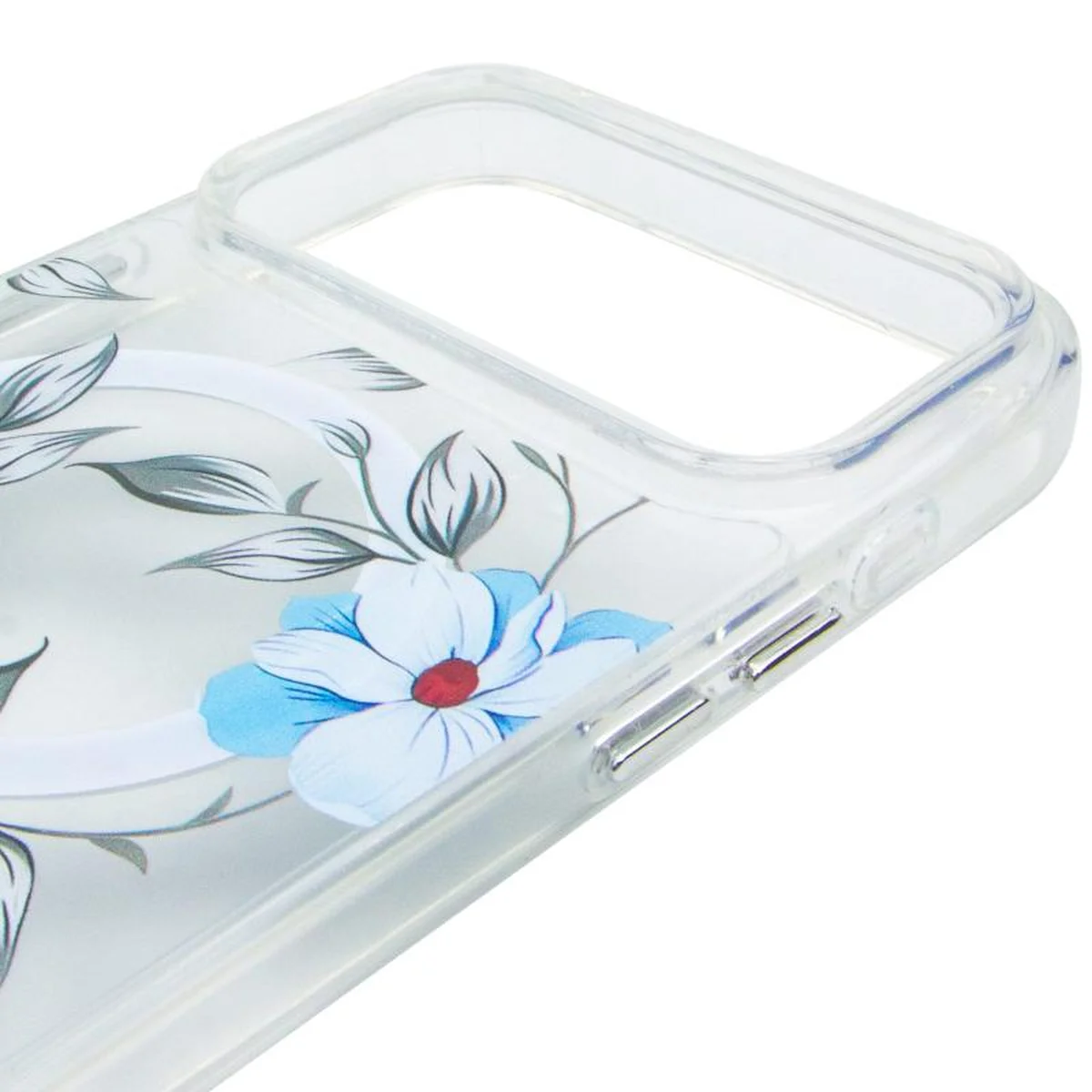 TPU+PC чехол Clear Garden with MagSafe для Apple iPhone 17 Pro Max (6.9") Blue Blossom