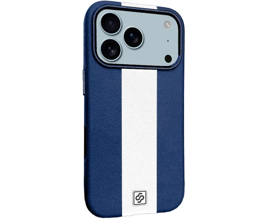 Кожаный чехол Rally with MagSafe для Apple iPhone 17 Pro Max (6.9") Blue / White
