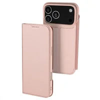 Чехол-книжка Dux Ducis с карманом для визиток для Apple iPhone 17 Pro Max (6.9") Rose Gold