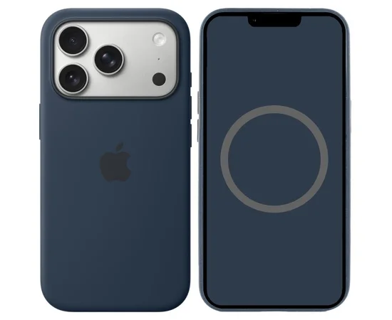 Чехол Silicone case (AAA) with Magsafe and Animation для Apple iPhone 17 Pro Max (6.9") Midnight