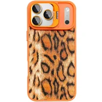 Чехол TPU+PC Wild Leopard with MagSafe and Lens для Apple iPhone 17 Pro Max (6.9") Orange
