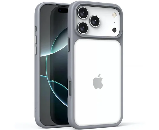 TPU+PC чехол Metal Buttons для Apple iPhone 17 Pro Max (6.9") Серый / Grey