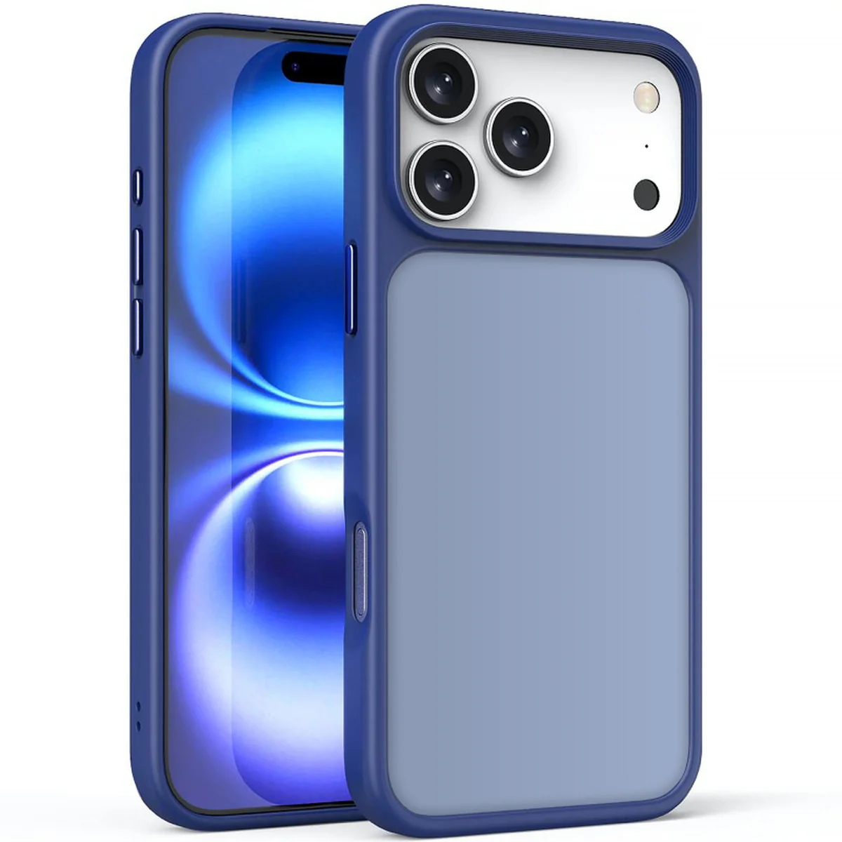 TPU+PC чехол Metal Buttons для Apple iPhone 18 Pro Max / 17 Pro Max (6.9") Синий / Navy Blue