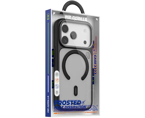 TPU+PC чохол Blueo Frosted Heat Dissipation Stand with MagSafe для Apple iPhone 17 Pro Max (6.9") Чорний