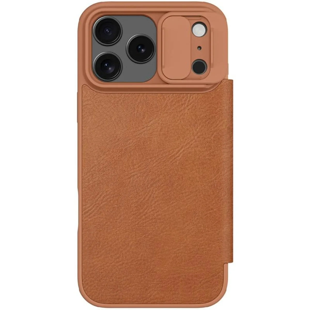 Кожаный чехол-книжка Nillkin Qin Pro Camshield для Apple iPhone 17 Pro Max (6.9") Brown
