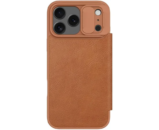 Кожаный чехол-книжка Nillkin Qin Pro Camshield для Apple iPhone 17 Pro Max (6.9") Brown
