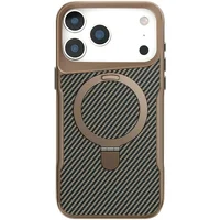 TPU+PC чохол Metal Buttons with MagSafe Carbon Ring для iPhone 17 Pro Max (6.9") Золотий
