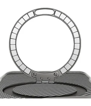 TPU+PC чохол Metal Buttons with MagSafe Carbon Ring для Apple iPhone 17 Pro Max (6.9") Сірий