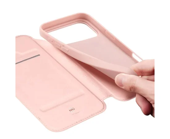 Чохол-книжка Dux Ducis з кишенею для візиток для Apple iPhone 17 Pro Max (6.9") Rose Gold