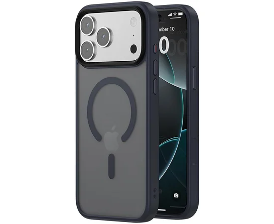 TPU+PC чехол Metal Buttons with MagSafe Colorful для Apple iPhone 17 Pro Max (6.9") Синий / Navy Blue