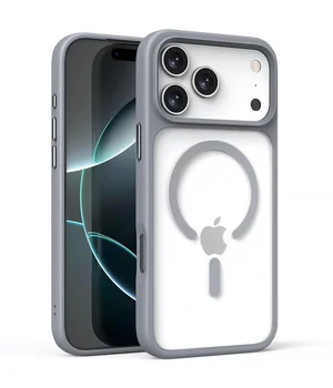 TPU+PC чохол Metal Buttons with MagSafe для Apple iPhone 17 Pro Max (6.9") Сірий / Grey