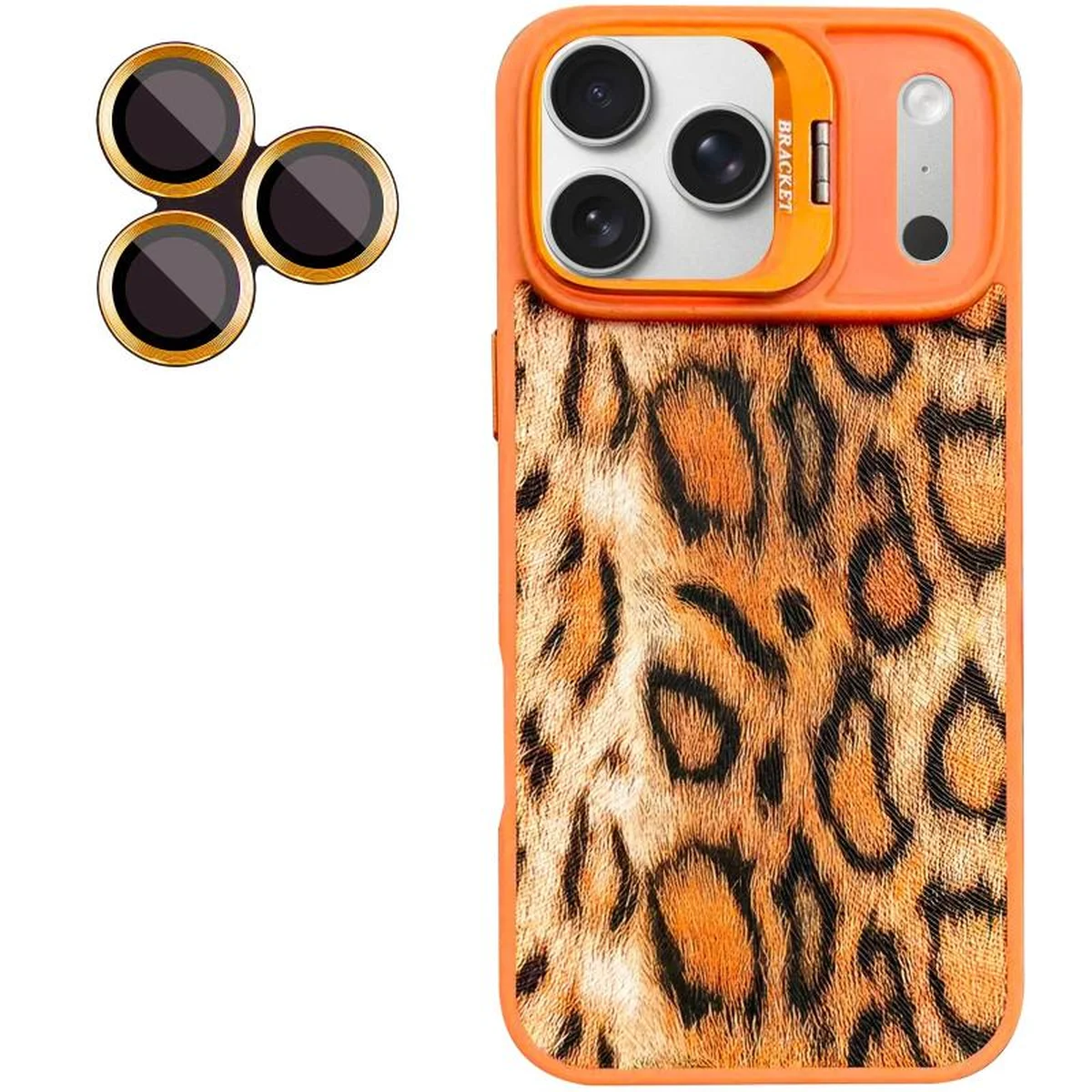 Чехол TPU+PC Wild Leopard with MagSafe and Lens для Apple iPhone 17 Pro Max (6.9") Orange