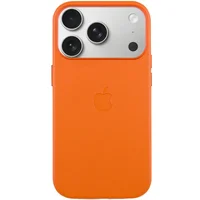 Чехол кожаный Leather Case (AA) with MagSafe and Animation для Apple iPhone 17 Pro Max (6.9") Orange