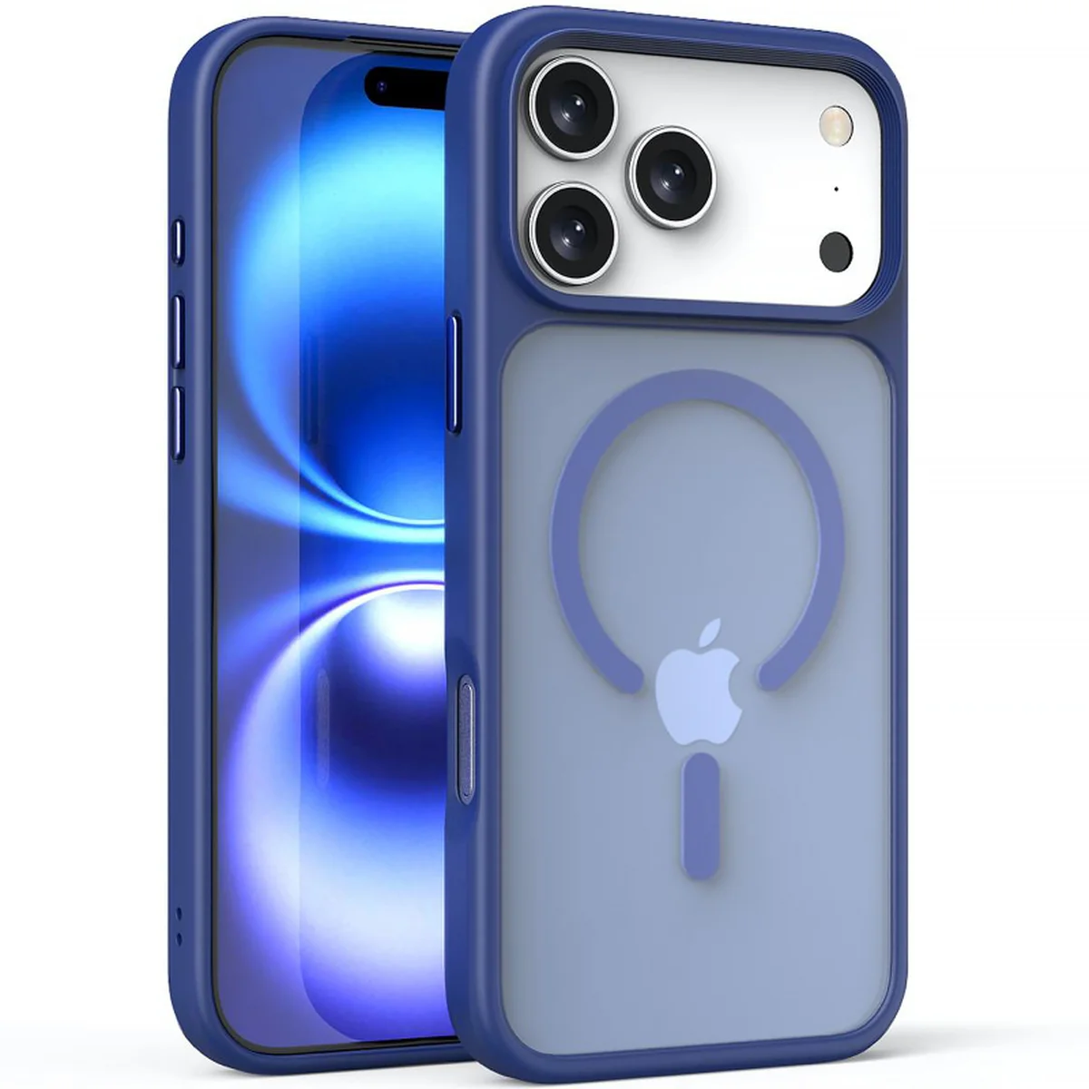TPU+PC чехол Metal Buttons with Magnetic Fit для Apple iPhone 18 Pro Max / 17 Pro Max (6.9") Синий / Navy Blue
