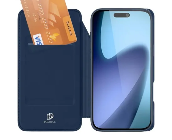 Чохол-книжка Dux Ducis з кишенею для візиток для Apple iPhone 17 Pro Max (6.9") Синій
