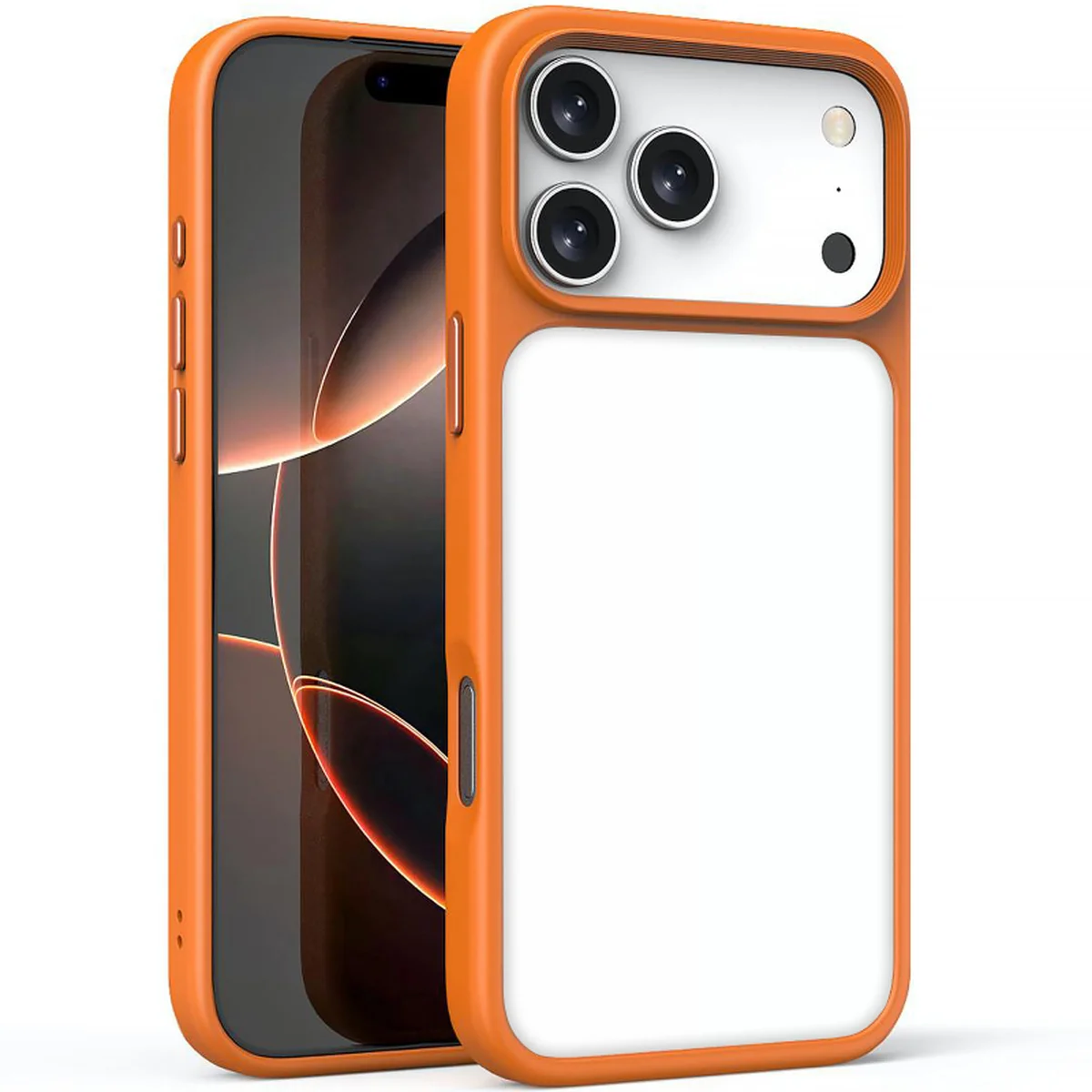 TPU+PC чехол Metal Buttons для Apple iPhone 18 Pro Max / 17 Pro Max (6.9") Оранжевый / Orange
