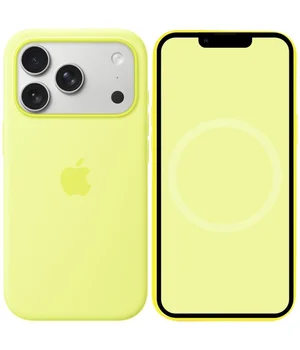 Чохол Silicone case (AAA) with Magsafe and Animation для Apple iPhone 17 Pro Max (6.9") Neon Yellow