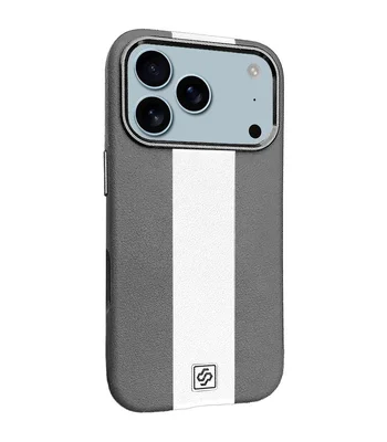 Кожаный чехол Rally with MagSafe для Apple iPhone 17 Pro Max (6.9") Grey / White