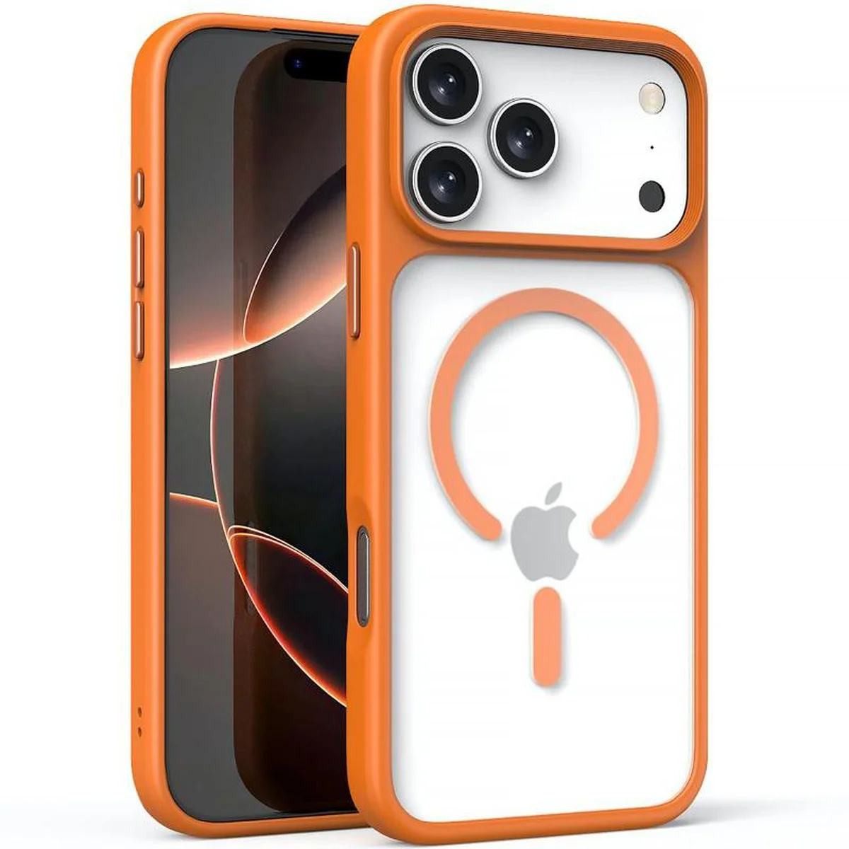 TPU+PC чехол Metal Buttons with MagSafe для Apple iPhone 17 Pro Max (6.9") Оранжевый / Orange