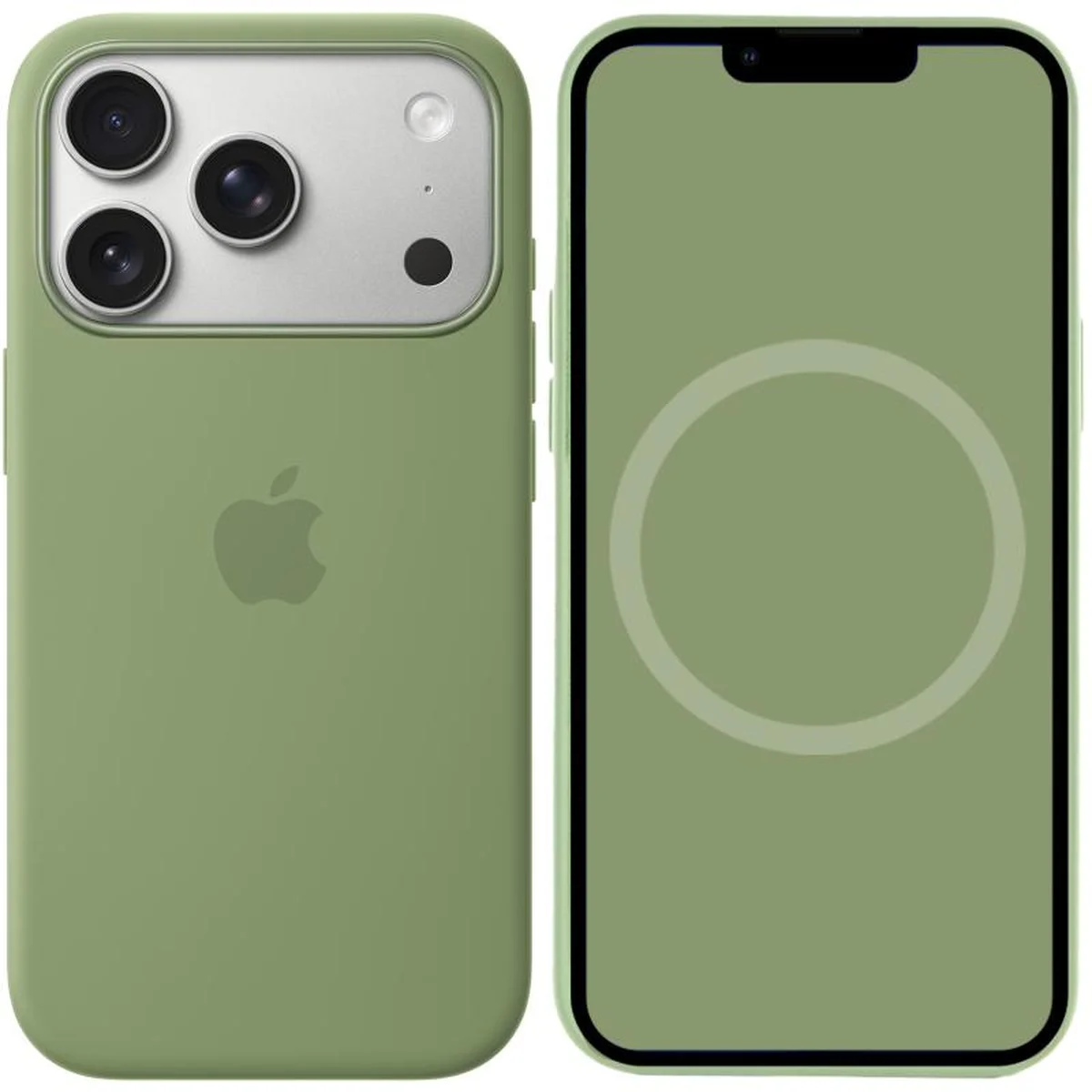 Чехол Silicone case (AAA) with Magsafe and Animation для Apple iPhone 17 Pro Max (6.9") Light Moss