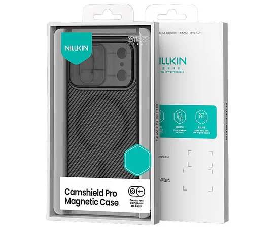 Карбонова накладка Nillkin CamShield Pro Magnetic для Apple iPhone 17 Pro Max (6.9") Transparent black