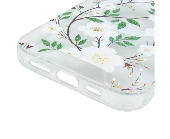 TPU+PC чехол Clear Garden with MagSafe для Apple iPhone 17 Pro Max (6.9") White Gardenia