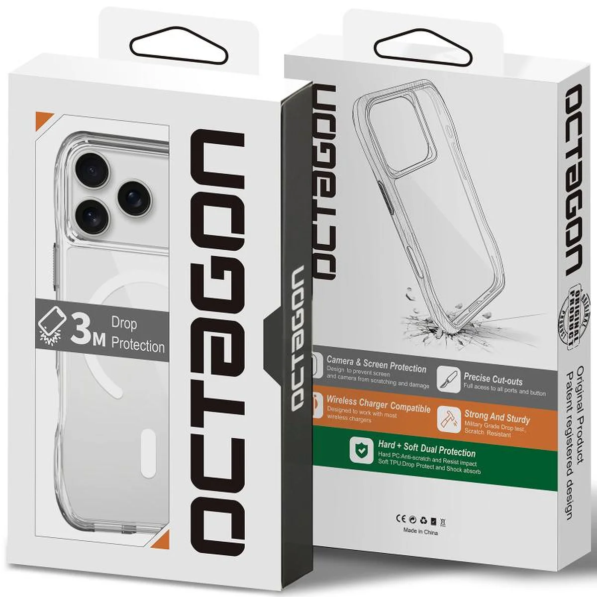 Чехол TPU Space Octagon with MagSafe для Apple iPhone 17 Pro Max (6.9") Clear