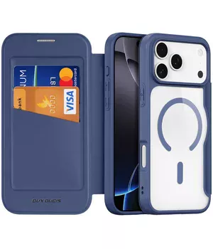 Чехол-книжка Dux Ducis Skin X Pro with MagSafe для Apple iPhone 17 Pro Max (6.9") Blue Чехол-книжка Dux Ducis Skin X Pro with MagSafe для Apple iPhone 17 Pro Max (6.9") Blue